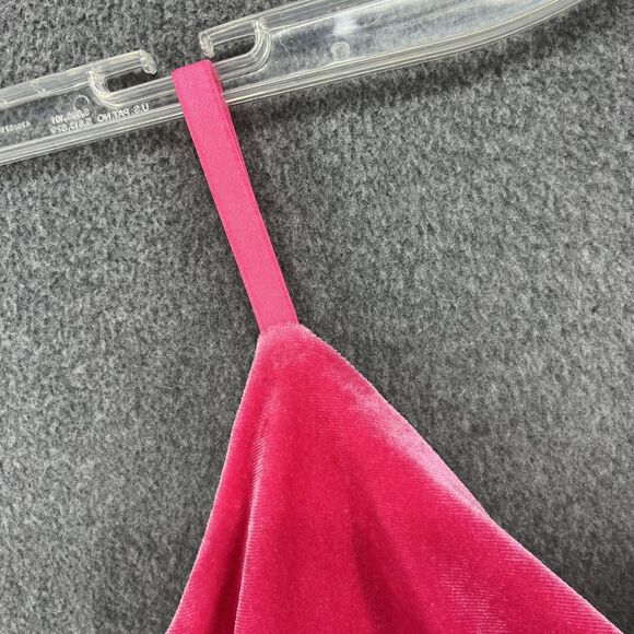 KatieJ NYC Dress Girls Large Pink Velvet Ruched Bodycon Mini Knot Front Cutout - Picture 4 of 16